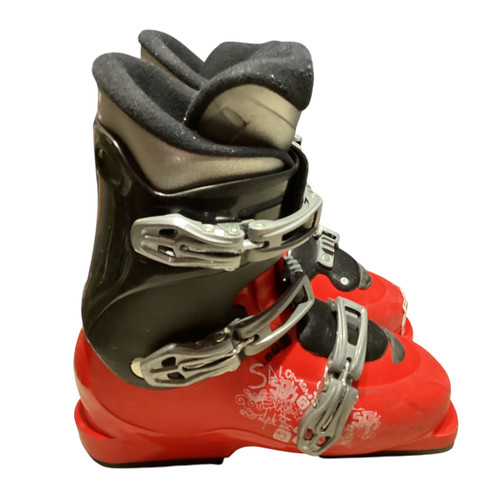 Vist Large View of Product Image Which is Used Salomon SPK Boys DH Ski Boot Red 235 MP - J05.5 - W06.5
