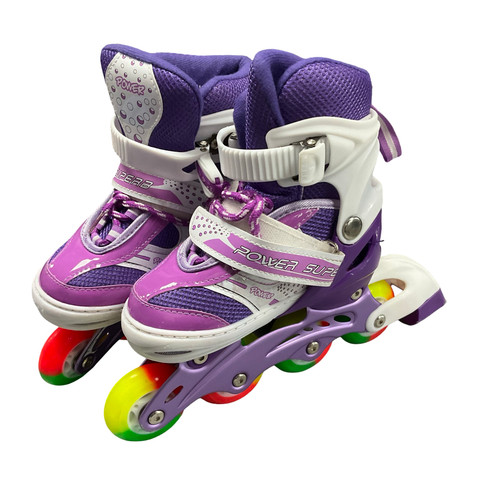 Vist Large View of Product Image Which is Used POWER INLINE SKATES Y SM Junior Rec Fitness Skates Purple Junior 03