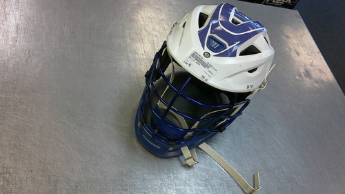 Vist Large View of Product Image Which is Used Warrior BURN Lacrosse Helmet White MD