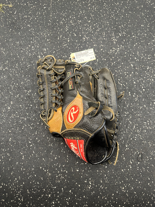 Vist Large View of Product Image Which is Used Rawlings REVO SC350 BB/SB Glove RH Throw Black 12"