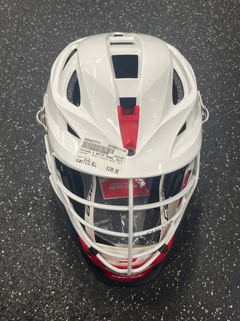Vist Large View of Product Image Which is Used Cascade S WHITE PEARL 2017 Lacrosse Helmet White Fits all