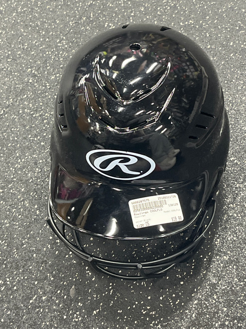 Vist Large View of Product Image Which is Used Rawlings COOLFLO Batting Helmet w/Mask Black One Size