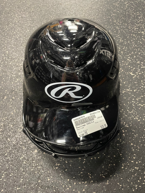Vist Large View of Product Image Which is Used Rawlings COOLFLO Batting Helmet w/Mask Black One Size