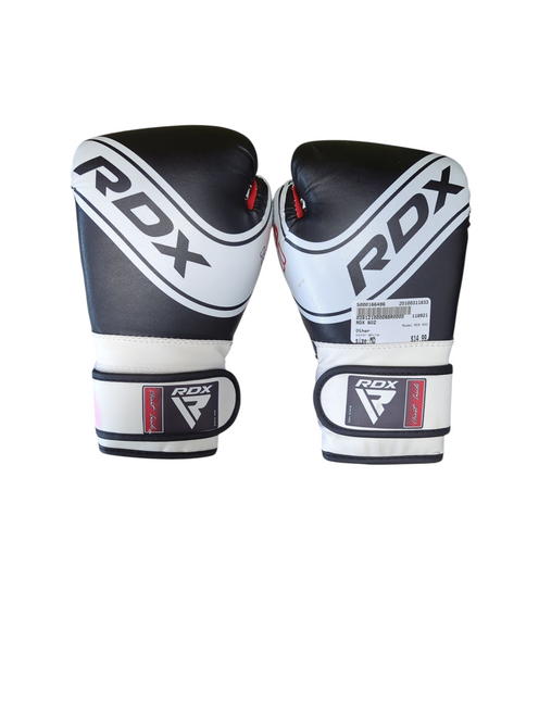 Used RDX 6OZ Heavy Bag Gloves White MD 11833-S000166496 Vist Large View of Product Image Which is Used RDX 6OZ Heavy Bag Gloves White MD