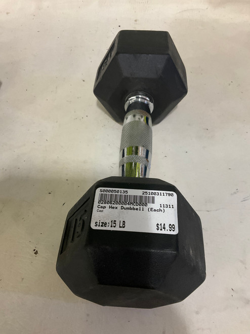Vist Large View of Product Image Which is Used Cap Hex Dumbbell (Each) 15 lb