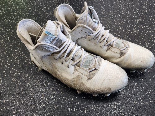 Vist Large View of Product Image Which is Used New Balance LAX Cleats Mens White Senior 9.5