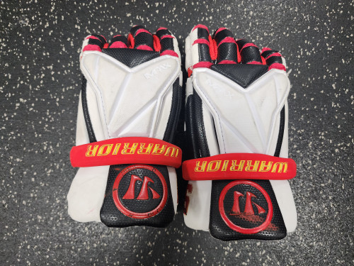 Vist Large View of Product Image Which is Used Warrior IMPAX Lacrosse Gloves Mens Red MD