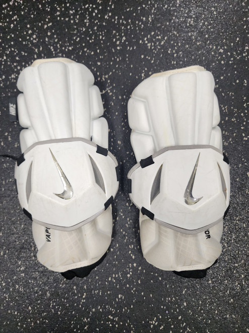 Vist Large View of Product Image Which is Used Nike VAPOR Lacrosse Arm Pads/Guards White LG