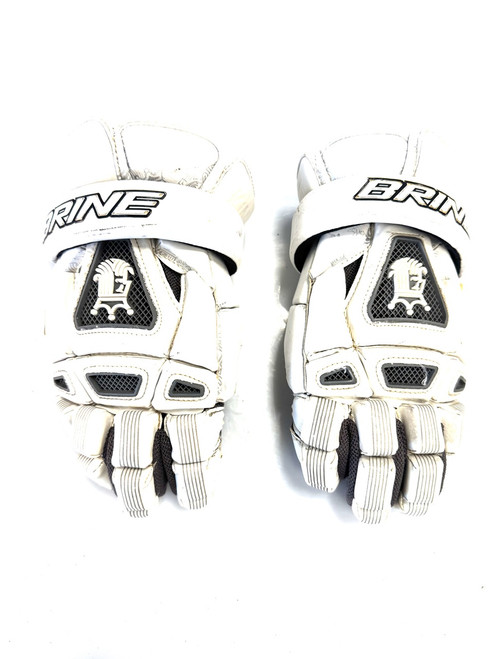 Used Brine KING Lacrosse Gloves Mens White LG 11860-S000299119 Vist Large View of Product Image Which is Used Brine KING Lacrosse Gloves Mens White LG