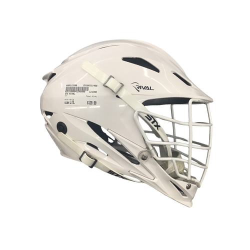 Vist Large View of Product Image Which is Used STX RIVAL Lacrosse Helmet White L/XL