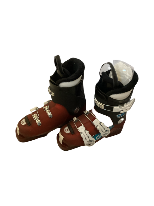 Vist Large View of Product Image Which is Used Salomon T3 Boys DH Ski Boot Red 220 MP - J04 - W05