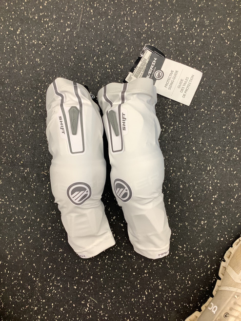Vist Large View of Product Image Which is Used Maverik SHIFT ARM GUARD Lacrosse Arm Pads/Guards White LG