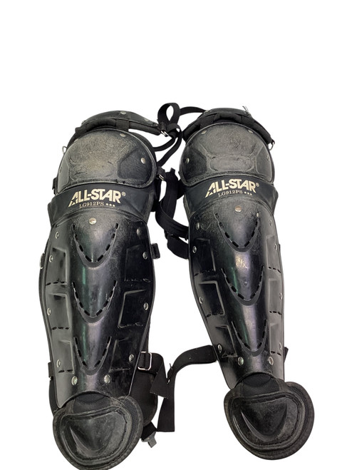 Vist Large View of Product Image Which is Used All-Star BLK SHIN GUARDS Catchers Leg Guards Black Intermed