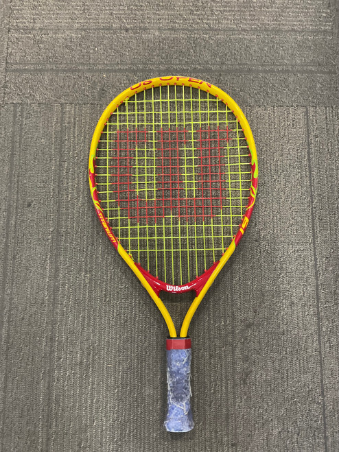 Vist Large View of Product Image Which is Used Wilson US OPEN 19 Junior Tennis Racquet Yellow 19"