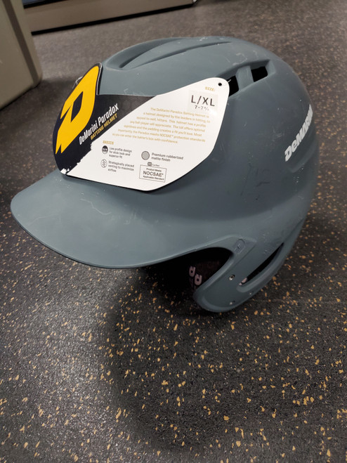 Vist Large View of Product Image Which is Used Demarini 5403 PARADOX Batting Helmet No Mask Charcoal L/XL