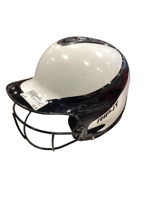 Vist Large View of Product Image Which is Used RIP-IT RED AND WH HELMET Batting Helmet w/Mask Black SM
