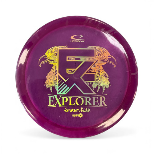 Vist Large View of Product Image Which is Used Latitude 64 EXPLORER Disc Golf Driver Purple 175g