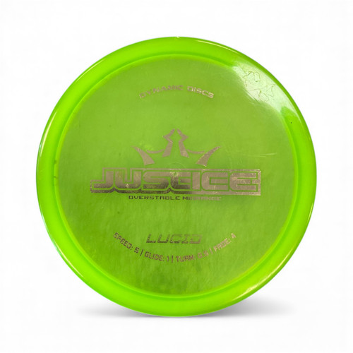Vist Large View of Product Image Which is Used Dynamic Discs JUSTICE Disc Golf Mid Range Green 177g