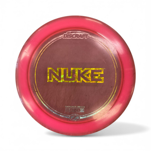 Vist Large View of Product Image Which is Used Discraft NUKE Disc Golf Driver Pink 175g