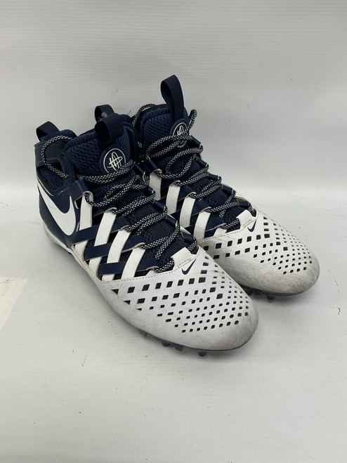 Vist Large View of Product Image Which is Used Nike LAX Cleats Mens Navy And White Senior 10.5