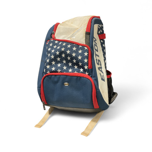 Vist Large View of Product Image Which is Used Easton STARS BACKPACK BB/SB Player Backpack White/Royal/Red