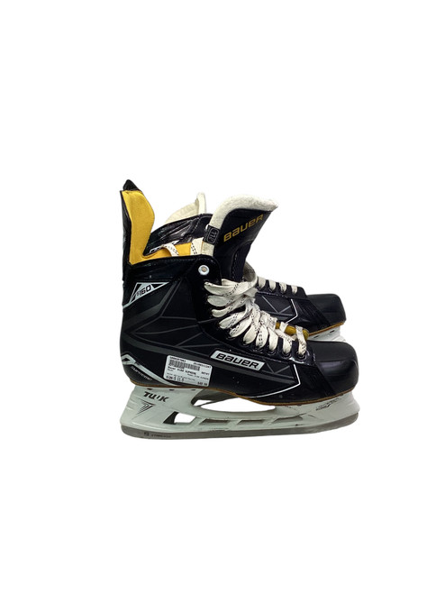 Vist Large View of Product Image Which is Used Bauer S160 SUPREME Senior Hockey Skate White/Black/Yellow Senior 11.5