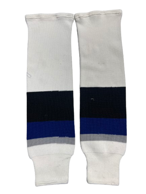 Vist Large View of Product Image Which is Used HOCKEY SOCKS XL Hockey Sock White/Black/Royal 32"