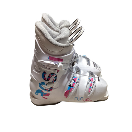 Vist Large View of Product Image Which is Used Rossignol FUN GIRL Girls DH Ski Boot White 225 MP - J04.5 - W5.5