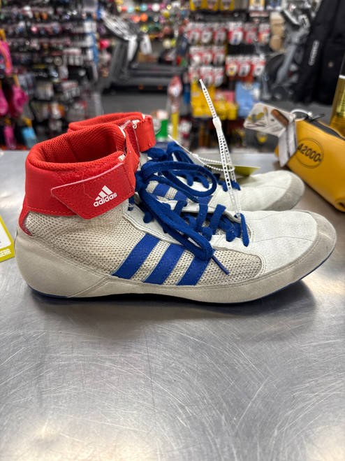 Vist Large View of Product Image Which is Used Adidas Wrestling Shoes White Senior 8