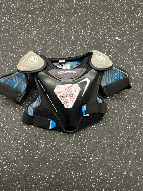 Vist Large View of Product Image Which is Used Maverik CHARGER Lacrosse Shoulder Pads Grey SM