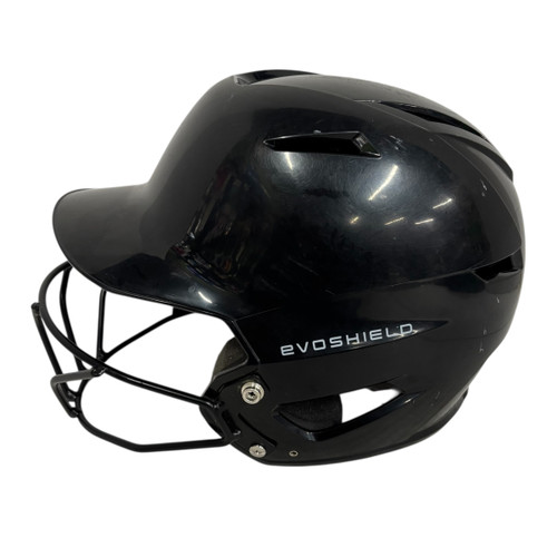 Vist Large View of Product Image Which is Used Evoshield HELMET W/MASK Batting Helmet w/Mask Black SM