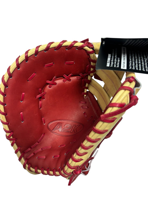 Vist Large View of Product Image Which is New Wilson A2K 1679 Pro-Stock Select First Base Mitt LH Throw Red 12 1/2"