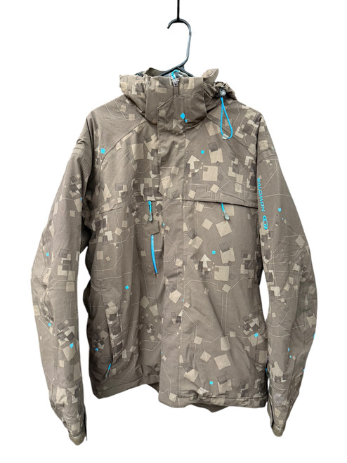 Vist Large View of Product Image Which is Used Salomon Men’s LG Snow Jacket - Brown and Blue