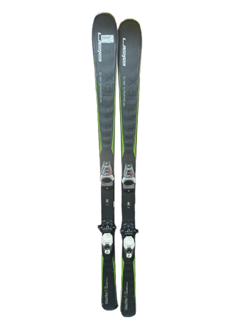 Vist Large View of Product Image Which is Used Elan WAVE FLEX 76 Mens DH Ski/Binding Black And Neon Green 168 cm