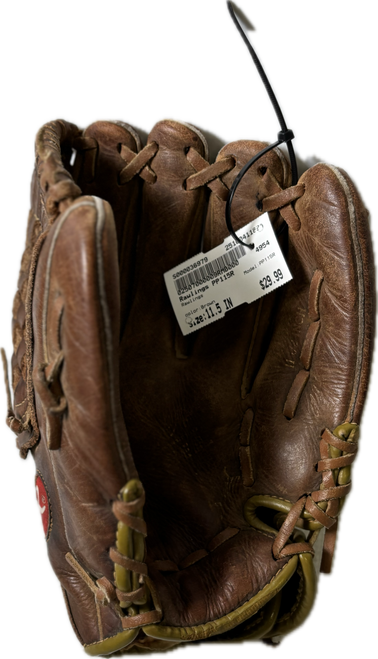 Vist Large View of Product Image Which is Used Rawlings PP115R BB/SB Glove RH Throw Brown 11 1/2"