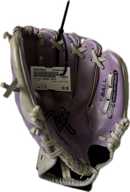 Vist Large View of Product Image Which is Used Wilson A0200 CAT9 BB/SB Glove T-ball Purple 9"