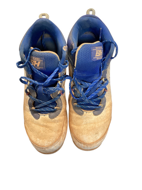 Vist Large View of Product Image Which is Used Under Armour BH OUT IF HERE WHT/RYL 7.5 BB/SB Cleats Royal Blue And White Senior 7.5