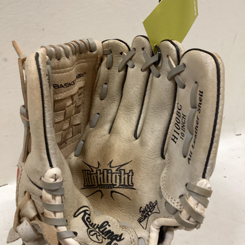 Vist Large View of Product Image Which is Used Rawlings H100BC BB/SB Glove RH Throw White 9 1/2"