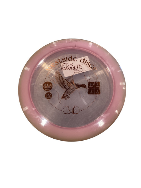 Vist Large View of Product Image Which is Used Westside WORLD Disc Golf Driver Pink