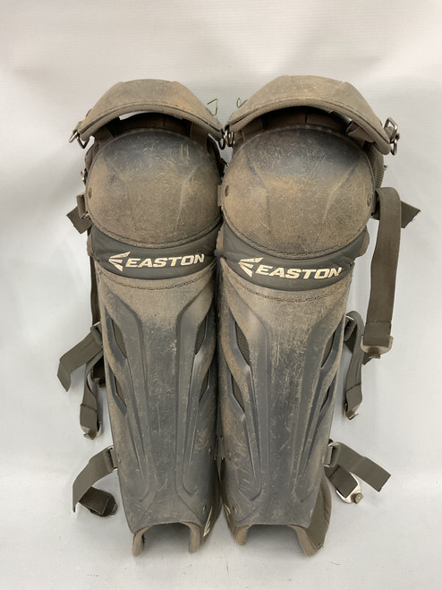 Vist Large View of Product Image Which is Used Easton CATCHER SHINS Catchers Leg Guards Grey Youth