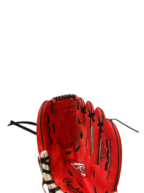 Vist Large View of Product Image Which is Used Rawlings PL10SS BB/SB Glove RH Throw Red 10"