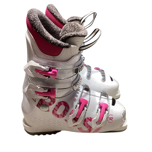 Vist Large View of Product Image Which is Used Rossignol FUN  GIRL Girls DH Ski Boot White 235 MP - J05.5 - W06.5