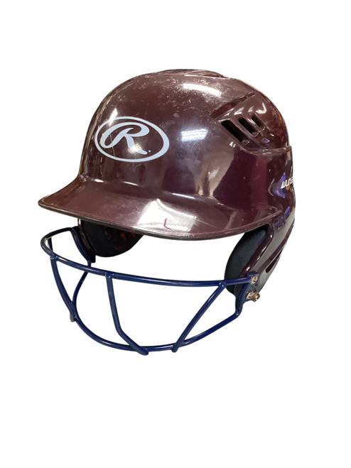 Vist Large View of Product Image Which is Used Rawlings MAROON HELMET W MASK Batting Helmet w/Mask Maroon M/L