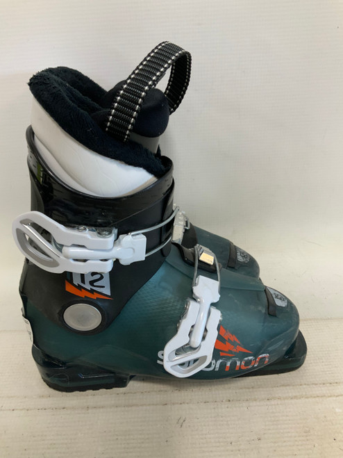 Vist Large View of Product Image Which is Used Salomon T2 Boys DH Ski Boot Teal 180 MP - Y11