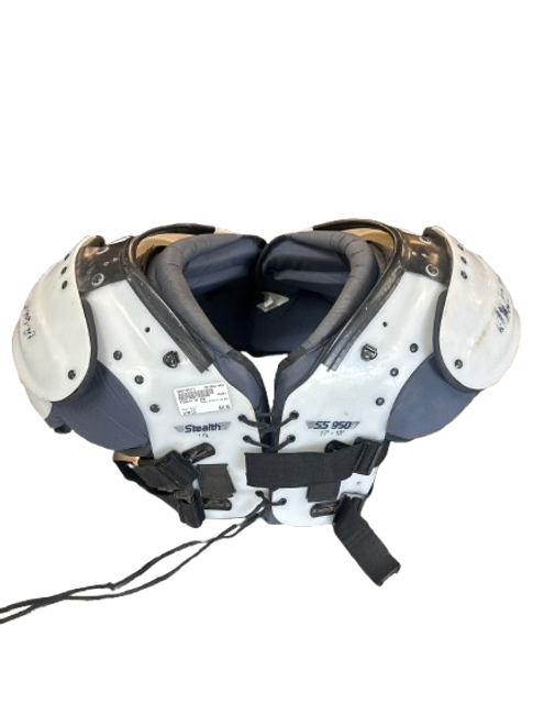 Vist Large View of Product Image Which is Used STEALTH SS 950 FB Shoulder Pads White LG