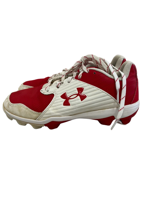 Vist Large View of Product Image Which is Used Under Armour Leadoff Jr 5 BB/SB Cleats Red And White 