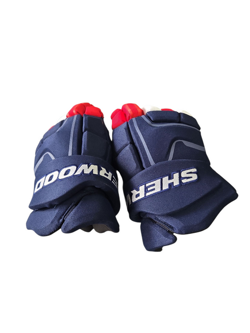 Vist Large View of Product Image Which is Used Sher-wood CODE Senior Gloves Navy Blue 13"