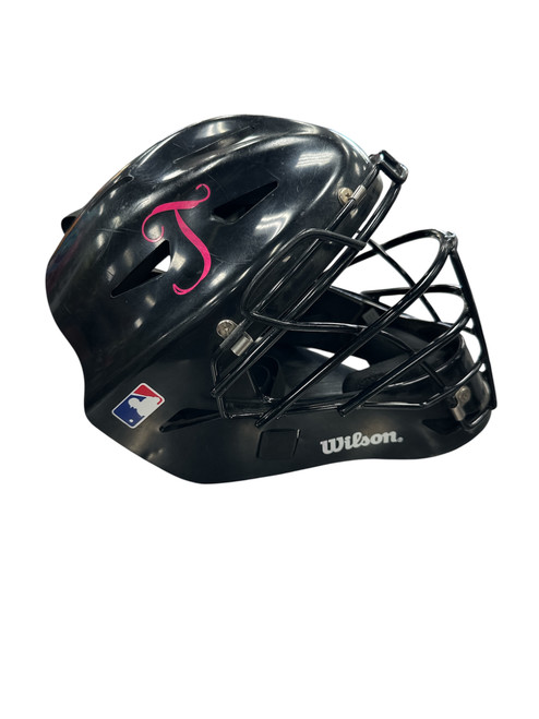 Vist Large View of Product Image Which is Used Wilson CATCHERS MASK Catchers Helmet w/Mask Black One Size