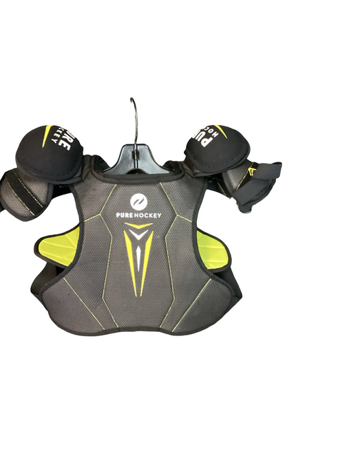 Vist Large View of Product Image Which is Used Pure Hockey BLACK PADS Youth Shoulder Pads LG