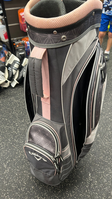 Vist Large View of Product Image Which is Used Callaway SOLAIRE Womens Cart Bag Grey And Pink